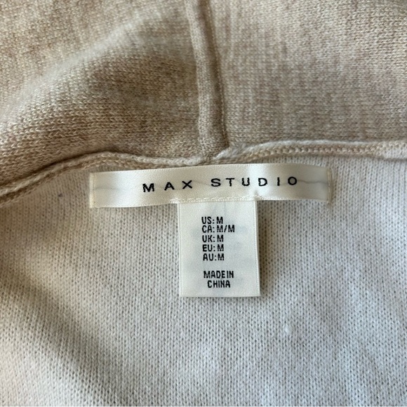 Max Studio Wool Blend Two Toned Open  Front Cardigan - Picture 10 of 15